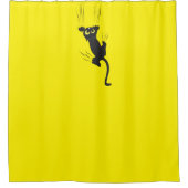 Moderner Fun Cartoon Black Cat Gelb Duschvorhang (Vorderseite)