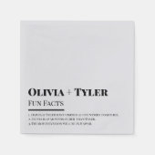 Moderner Fun Fakten Hochzeitscocktail Serviette (Vorderseite)