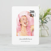 Moderner Fun Foto Abschluss Einladung (Stehend Vorderseite)