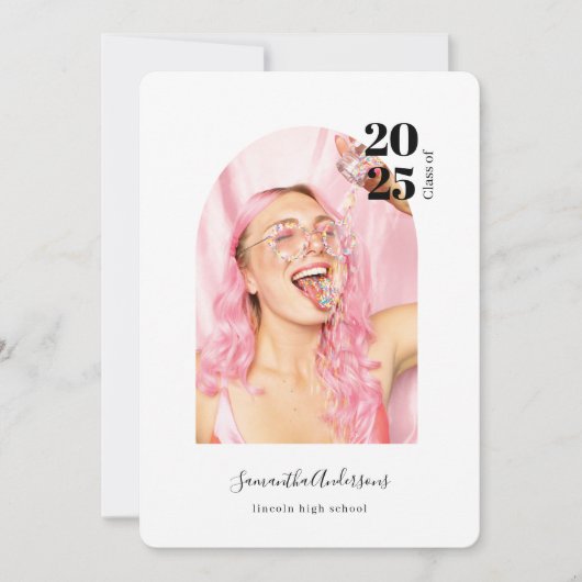 Moderner Fun Foto Abschluss Einladung (Vorderseite)