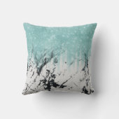 Moderner Funkelnd Aqua Weißer Marmor Glitzer Gradi Kissen (Rückseite)