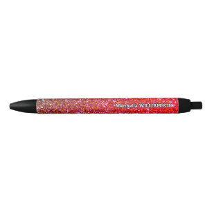 Moderner Funkelnd RED GLITZER Personalisiert Kugelschreiber