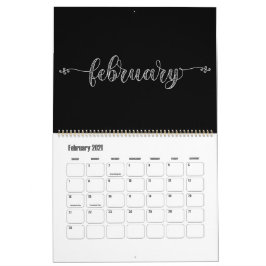 Moderner Funky Black and White Calendar Kalender