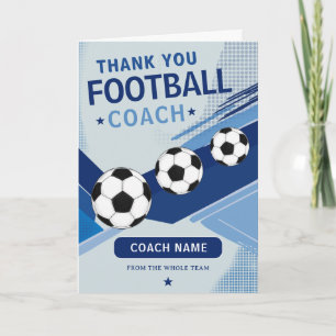 Moderner Fußball-Mannschaftsspieler-Trainer Dankeskarte