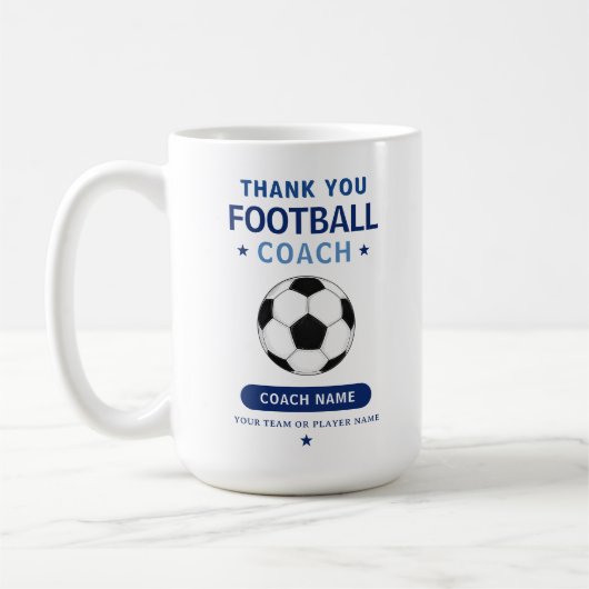 Moderner Fußball-Mannschaftsspieler-Trainer Kaffeetasse (Links)