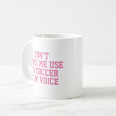 Moderner Fußball-Mumm-Fußball-Trainer Kaffeetasse (Vorderseite Links)