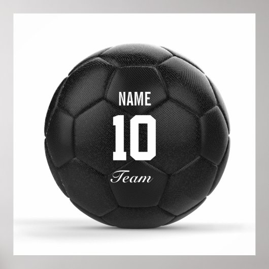 Moderner Fußballball-Ball-Personalisierter Text Poster (Vorne)