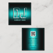 Moderner futuristischer abstrakt DJ Quadratische Visitenkarte (Vorne/Hinten)