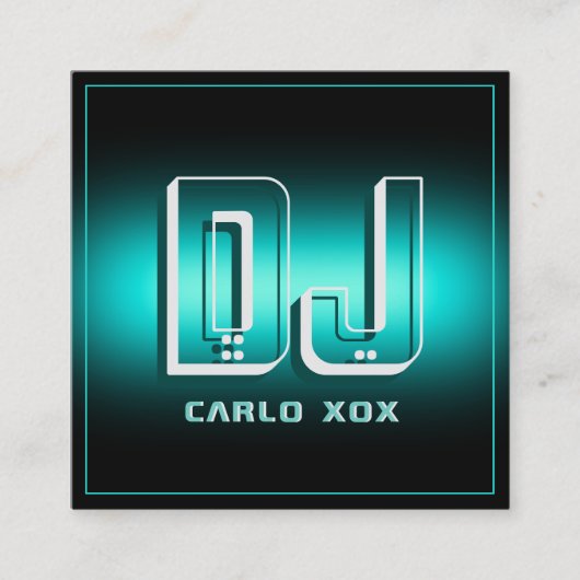 Moderner futuristischer abstrakt DJ  Quadratische Visitenkarte (Vorderseite)