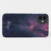 Moderner Galaxy Glitzer Individuelle Name Girly Case-Mate iPhone Hülle (Rückseite (Horizontal))