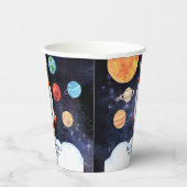 Moderner Galaxy Planets Space Rocket Kindergeburts Pappbecher (Rechts)
