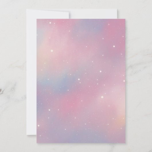 Moderner Galaxy Star von David Bat Mitzvah Einladung (Rückseite)