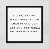 Moderner Game Developer Designer Schwarz-weiß Tren Quadratische Visitenkarte (Rückseite)