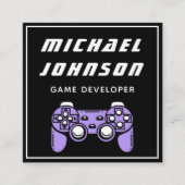 Moderner Game Developer Designer Schwarz-weiß Tren Quadratische Visitenkarte (Vorderseite)