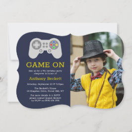 Moderner Gamer jedes Alters Geburtstags Foto Einladung