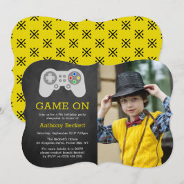 Moderner Gamer jedes Alters Geburtstags Foto Einladung