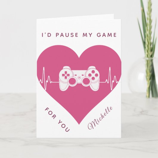 Moderner Gaming-Controller - Valentinstag Karte (Vorderseite)