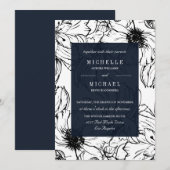 Moderner Garten | Blau | Blumenhochzeit Einladung (Vorne/Hinten)