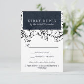 Moderner Garten | Blau |UAWG für Hochzeitessen RSVP Karte (Stehend Vorderseite)