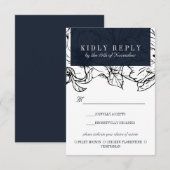 Moderner Garten | Blau |UAWG für Hochzeitessen RSVP Karte (Vorne/Hinten)