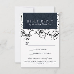 Moderner Garten Blau UAWG für Hochzeitessen RSVP Karte