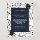 Moderner Garten | Blue Floral wedelt Gast Details Begleitkarte (Vorderseite)