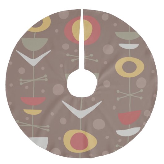 Moderner Garten Brown Polyester Weihnachtsbaumdecke (Vorderseite)