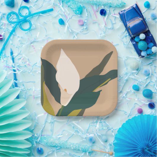 Moderner Garten Calla Lily Blume Party Pappteller (Party)