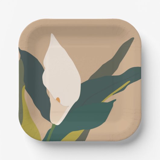 Moderner Garten Calla Lily Blume Party Pappteller (Vorderseite)
