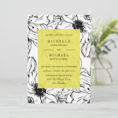 Moderner Garten | Gelb | Blumenhochzeit Einladung (Stehend Vorderseite)