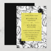 Moderner Garten | Gelb | Blumenhochzeit Einladung (Vorne/Hinten)