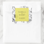 Moderner Garten | Gelb | Blumenhochzeit Quadratischer Aufkleber (Tasche)