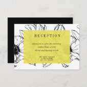 Moderner Garten | Gelb | Hochzeitstag mit Blumenbe Einladung (Vorne/Hinten)