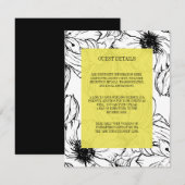 Moderner Garten | Gelbe Hochzeitsgäste Details Begleitkarte (Vorne/Hinten)