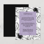 Moderner Garten | Lavender wedding Guest Details Begleitkarte (Vorne/Hinten)