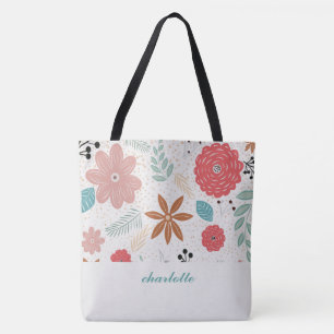 Moderner Garten Mit Monogramm Tote Tasche