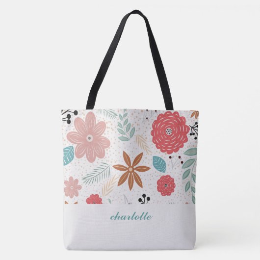 Moderner Garten Mit Monogramm Tote Tasche (Vorderseite)