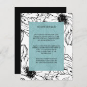 Moderner Garten | Türkisfarbene Hochzeitsgäste Det Begleitkarte (Vorne/Hinten)