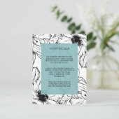 Moderner Garten | Türkisfarbene Hochzeitsgäste Det Begleitkarte (Stehend Vorderseite)