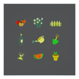 Moderner Gartenposter auf dunkelgrauem Hintergrund Poster