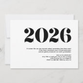 Moderner Geblüht Typografie-Foto-Abschluss Einladung (Rückseite)