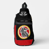 Moderner geborener Reiten mit schwarzem Senf Crossbody Bag (Vorderseite)