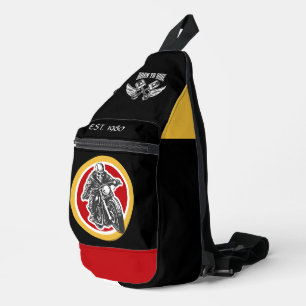Moderner geborener Reiten mit schwarzem Senf Crossbody Bag