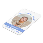 Moderner Geburtsanzeige-Foto-Onkel für neugeborene Magnet (Linke Seite)