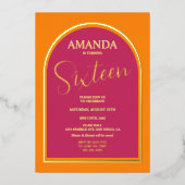 Moderner Geburtstag für jede Alterseinladung Folieneinladung (Vorderseite)