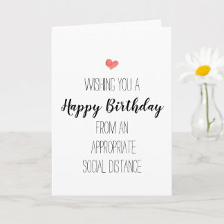 Moderner Geburtstag minimalistisch sozial distanzi Karte
