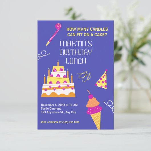 Moderner Geburtstagskuchen (Stehend Vorderseite)