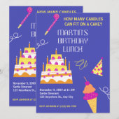 Moderner Geburtstagskuchen Einladung (Vorne/Hinten)