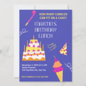 Moderner Geburtstagskuchen Einladung (Vorderseite)