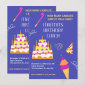 Moderner Geburtstagskuchen Einladung (Vorne/Hinten)